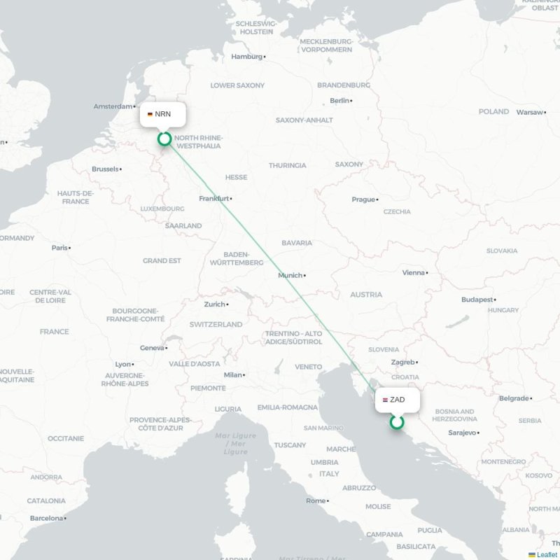 ZAD - NRN route map