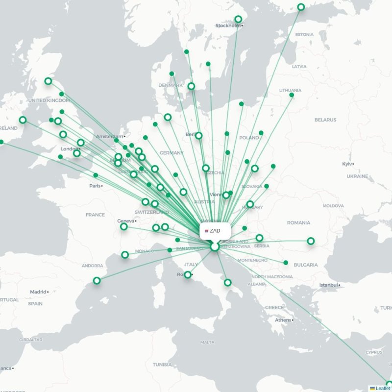 ZAD - VXO route map