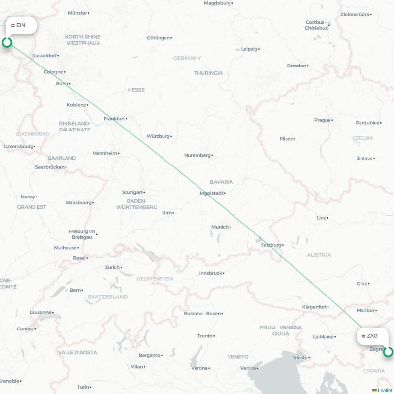 ZAG - EIN route map
