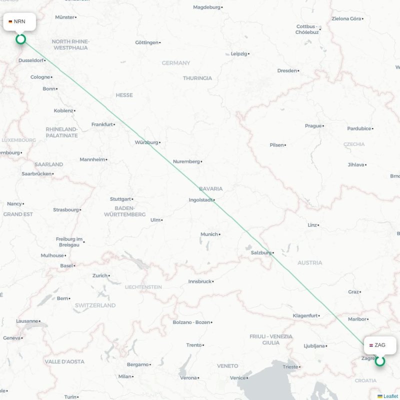 ZAG - NRN route map