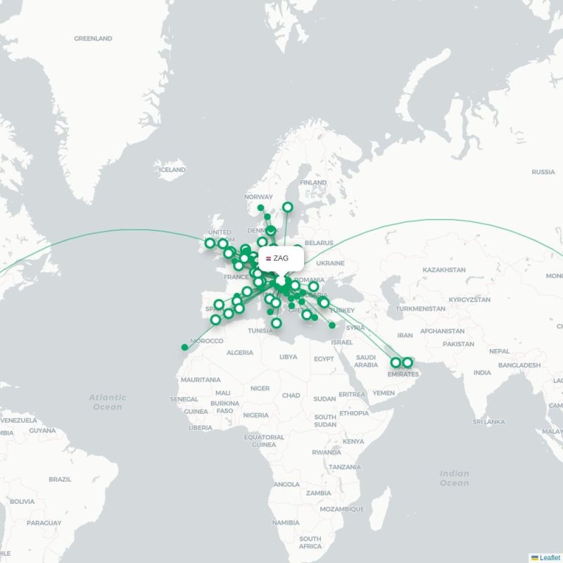 ZAG - MAN route map
