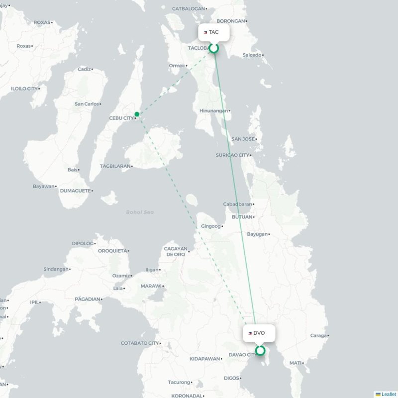 ZAM - DVO route map