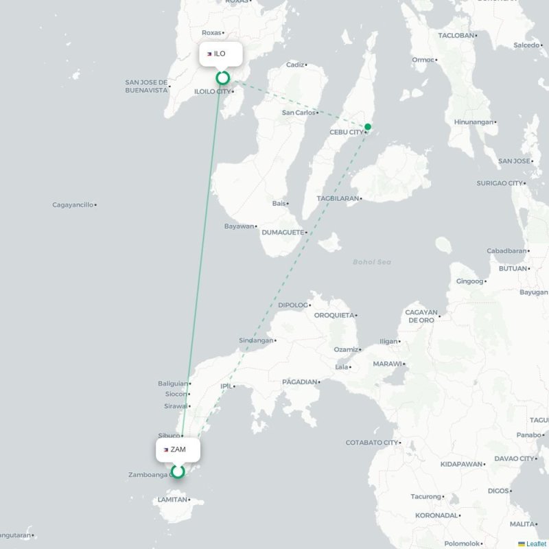 ZAM - ILO route map