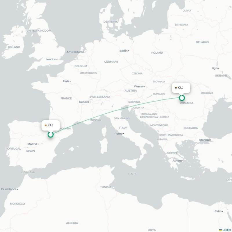 ZAZ - CLJ route map