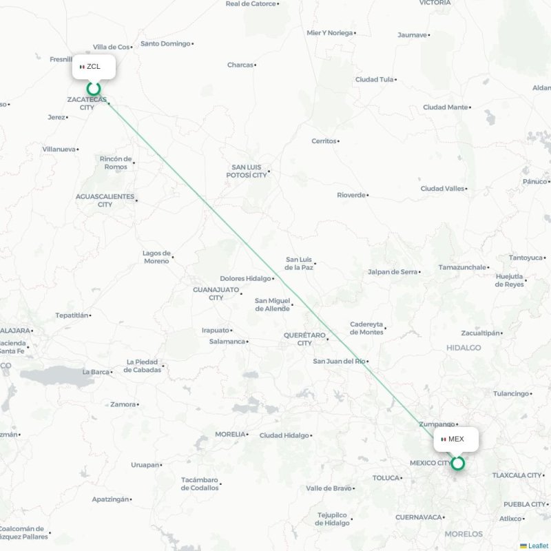 ZCL - MEX route map