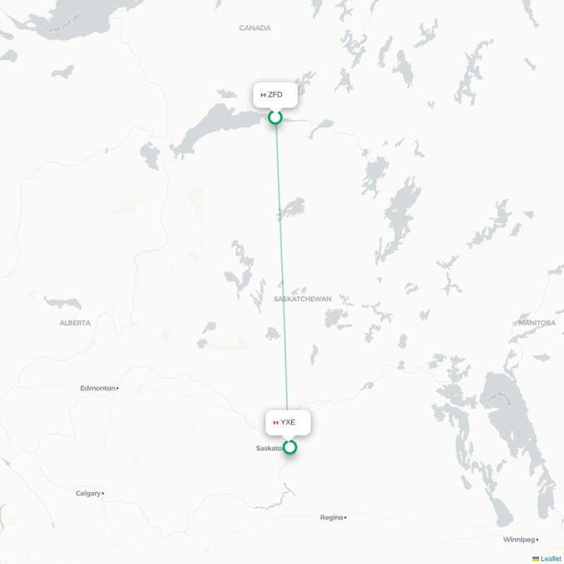 ZFD - YXE route map