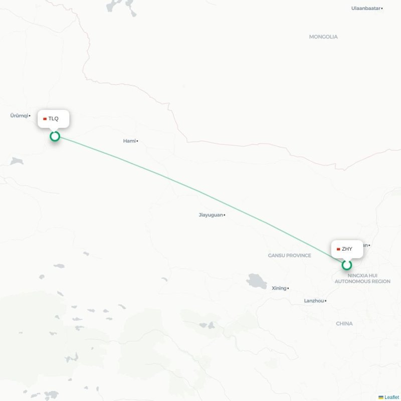 ZHY - TLQ route map