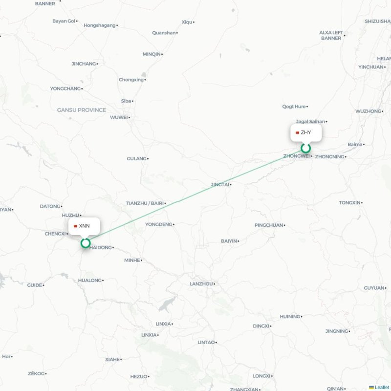 ZHY - XNN route map