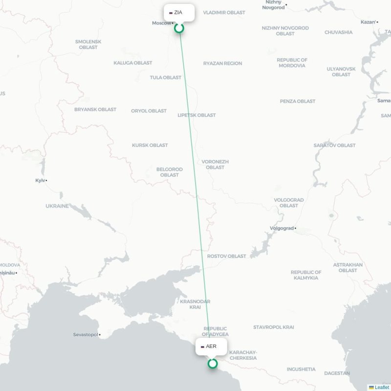 ZIA - AER route map