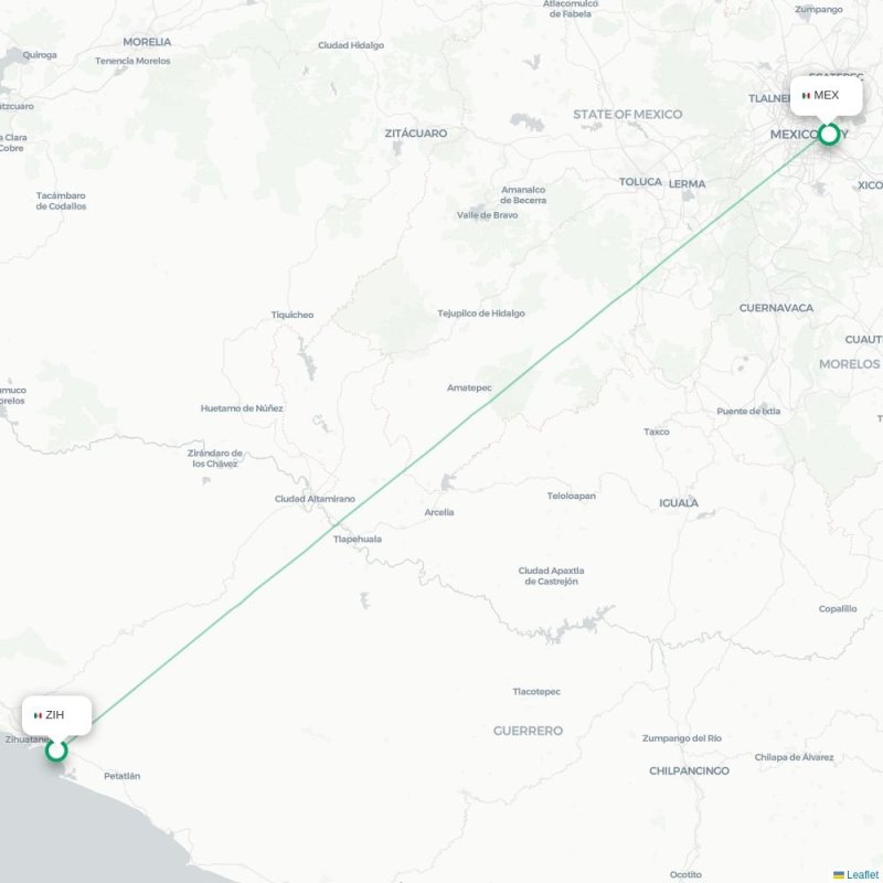ZIH - MEX route map