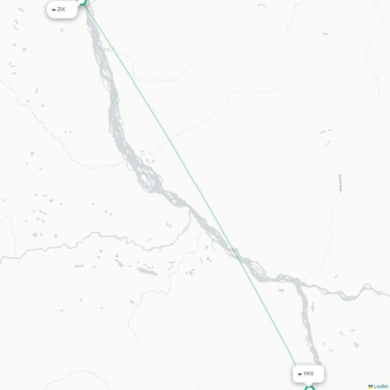 ZIX - YKS route map
