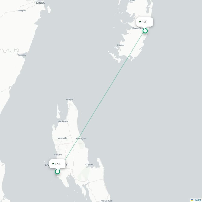 ZNZ - PMA route map
