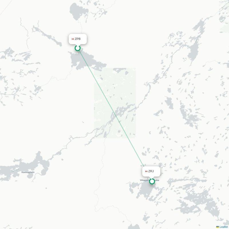 ZPB - ZRJ route map
