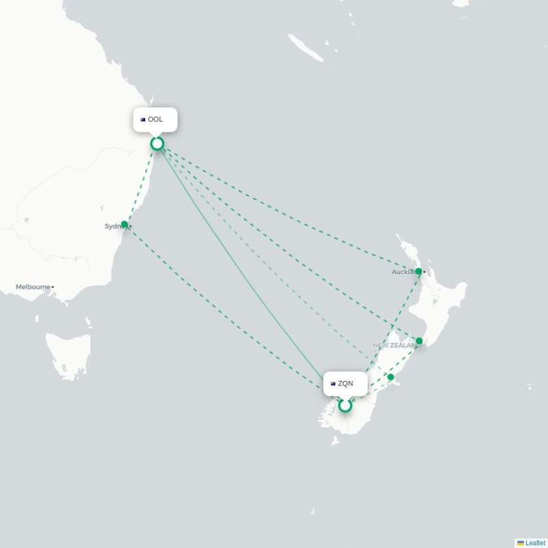 ZQN - OOL route map