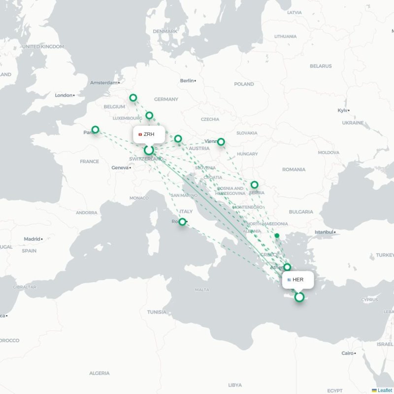 ZRH - HER route map
