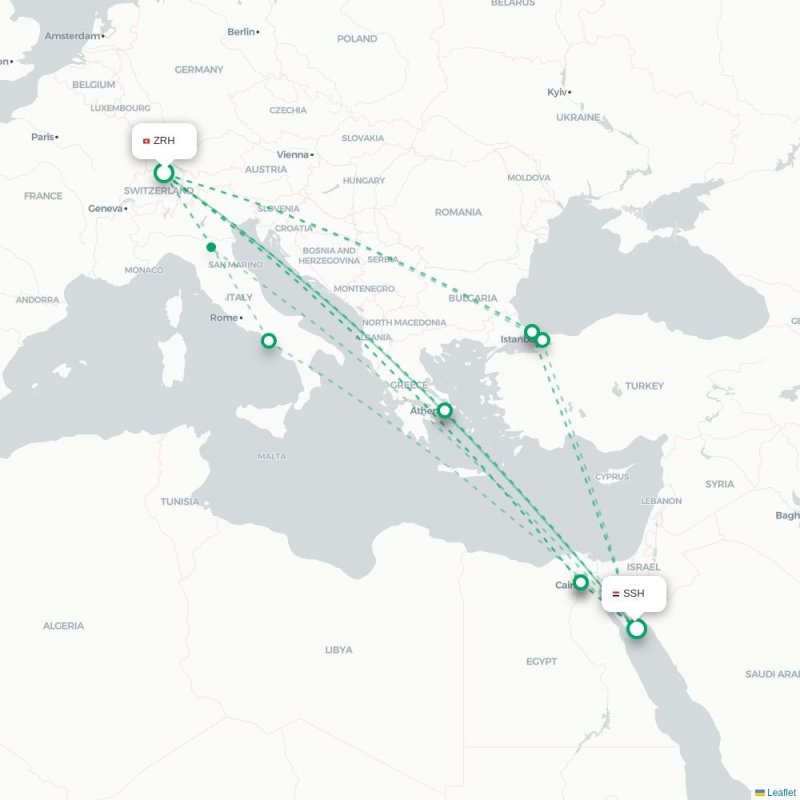 ZRH - SSH route map