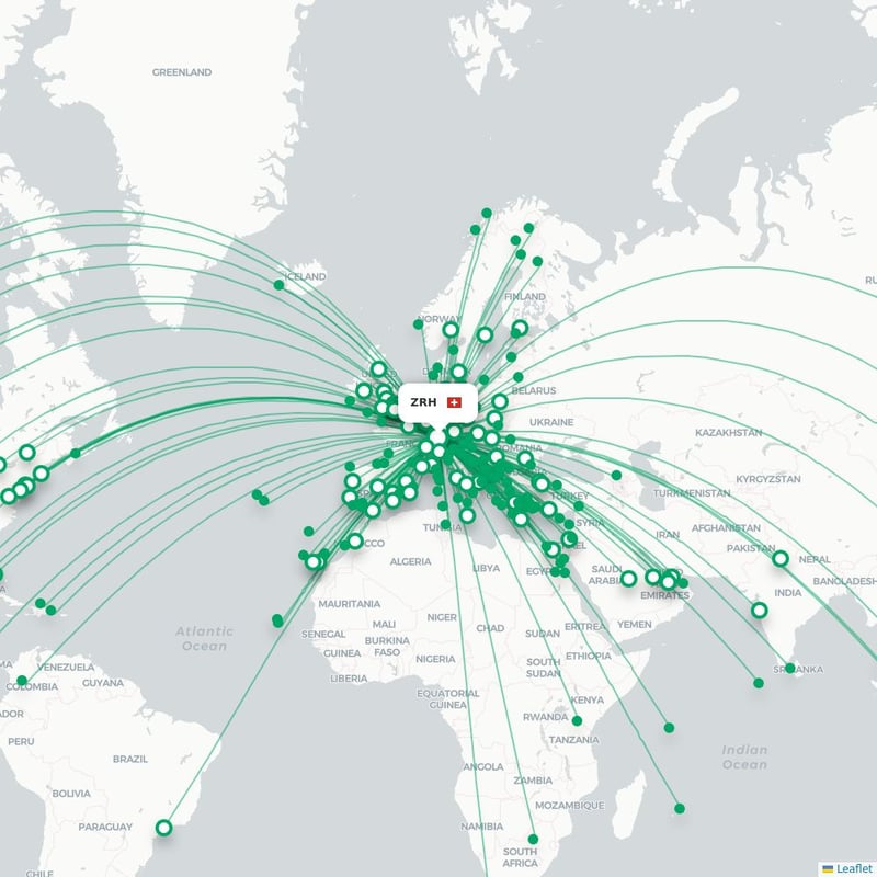 Route map Zurich  ZRH 