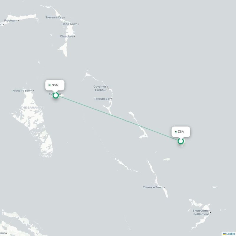 ZSA - NAS route map