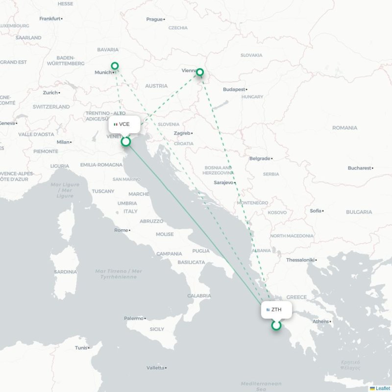 ZTH - VCE route map
