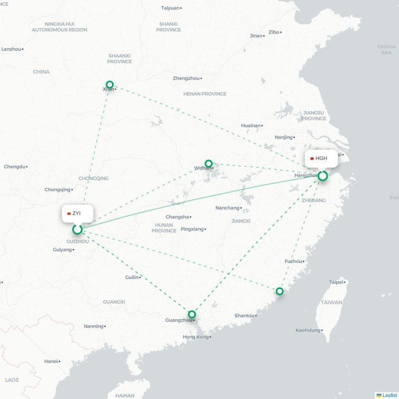 ZYI - HGH route map