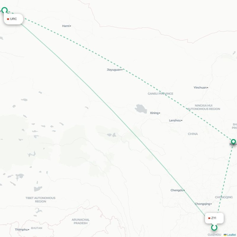 ZYI - URC route map
